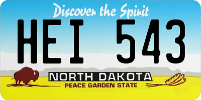 ND license plate HEI543