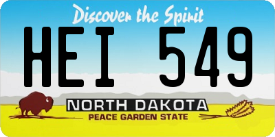 ND license plate HEI549