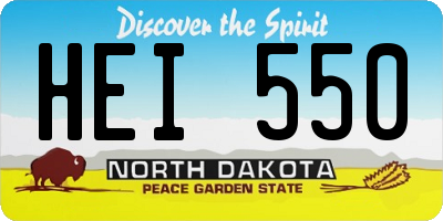ND license plate HEI550