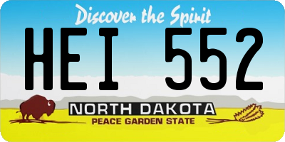 ND license plate HEI552