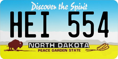 ND license plate HEI554