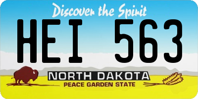 ND license plate HEI563