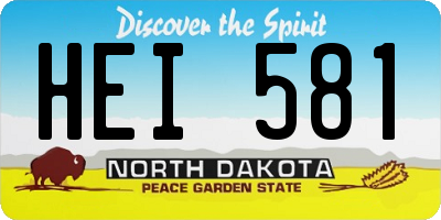 ND license plate HEI581