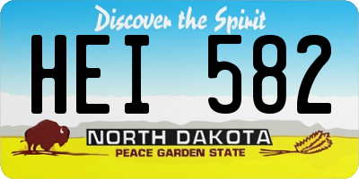 ND license plate HEI582