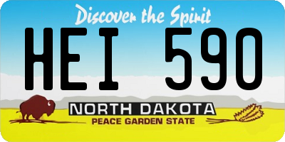 ND license plate HEI590
