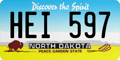 ND license plate HEI597