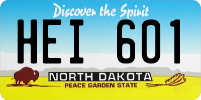 ND license plate HEI601