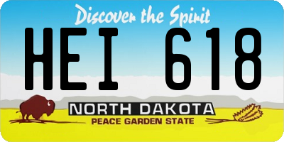 ND license plate HEI618