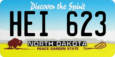ND license plate HEI623