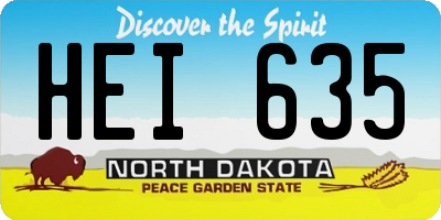 ND license plate HEI635