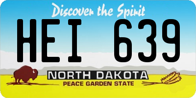 ND license plate HEI639