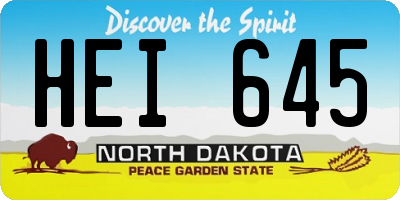 ND license plate HEI645