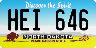 ND license plate HEI646