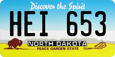 ND license plate HEI653