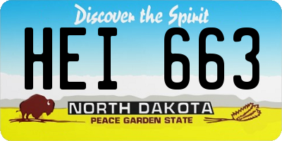 ND license plate HEI663