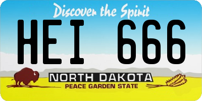 ND license plate HEI666