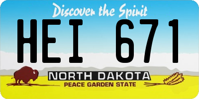 ND license plate HEI671
