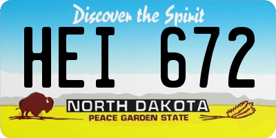 ND license plate HEI672