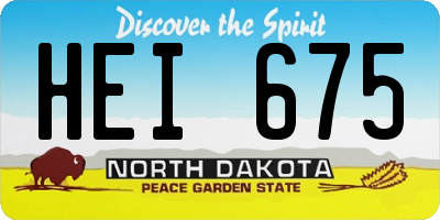 ND license plate HEI675
