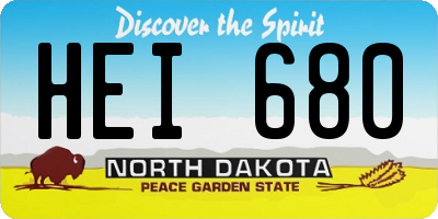 ND license plate HEI680