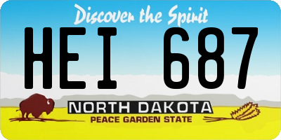 ND license plate HEI687