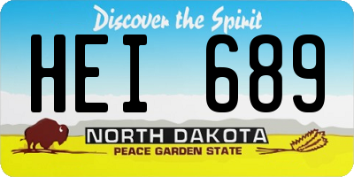 ND license plate HEI689