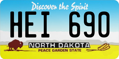 ND license plate HEI690