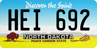 ND license plate HEI692