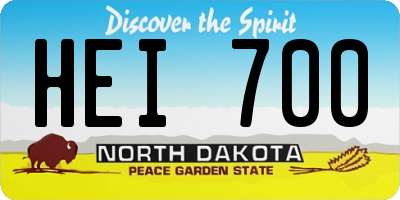 ND license plate HEI700