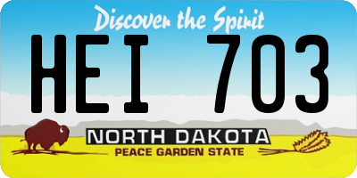 ND license plate HEI703