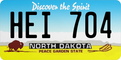 ND license plate HEI704
