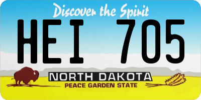 ND license plate HEI705