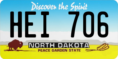 ND license plate HEI706