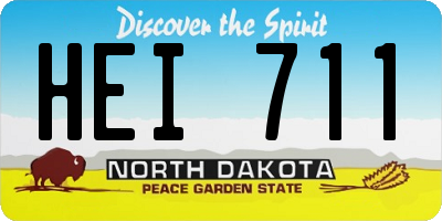 ND license plate HEI711
