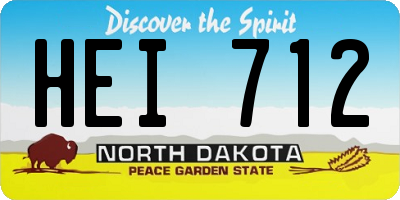 ND license plate HEI712