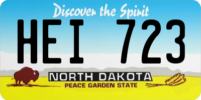ND license plate HEI723