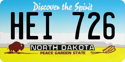ND license plate HEI726