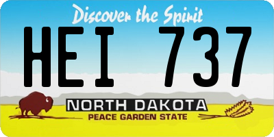 ND license plate HEI737