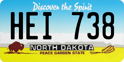 ND license plate HEI738