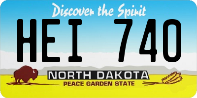 ND license plate HEI740