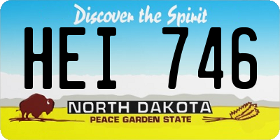 ND license plate HEI746
