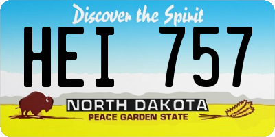ND license plate HEI757