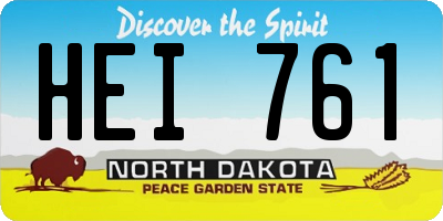 ND license plate HEI761