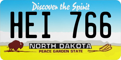 ND license plate HEI766