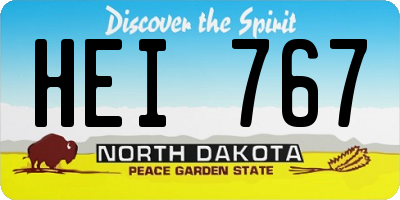 ND license plate HEI767