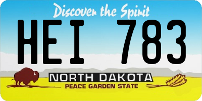 ND license plate HEI783