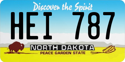 ND license plate HEI787