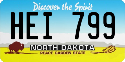 ND license plate HEI799