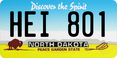 ND license plate HEI801
