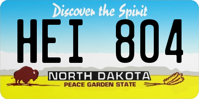ND license plate HEI804